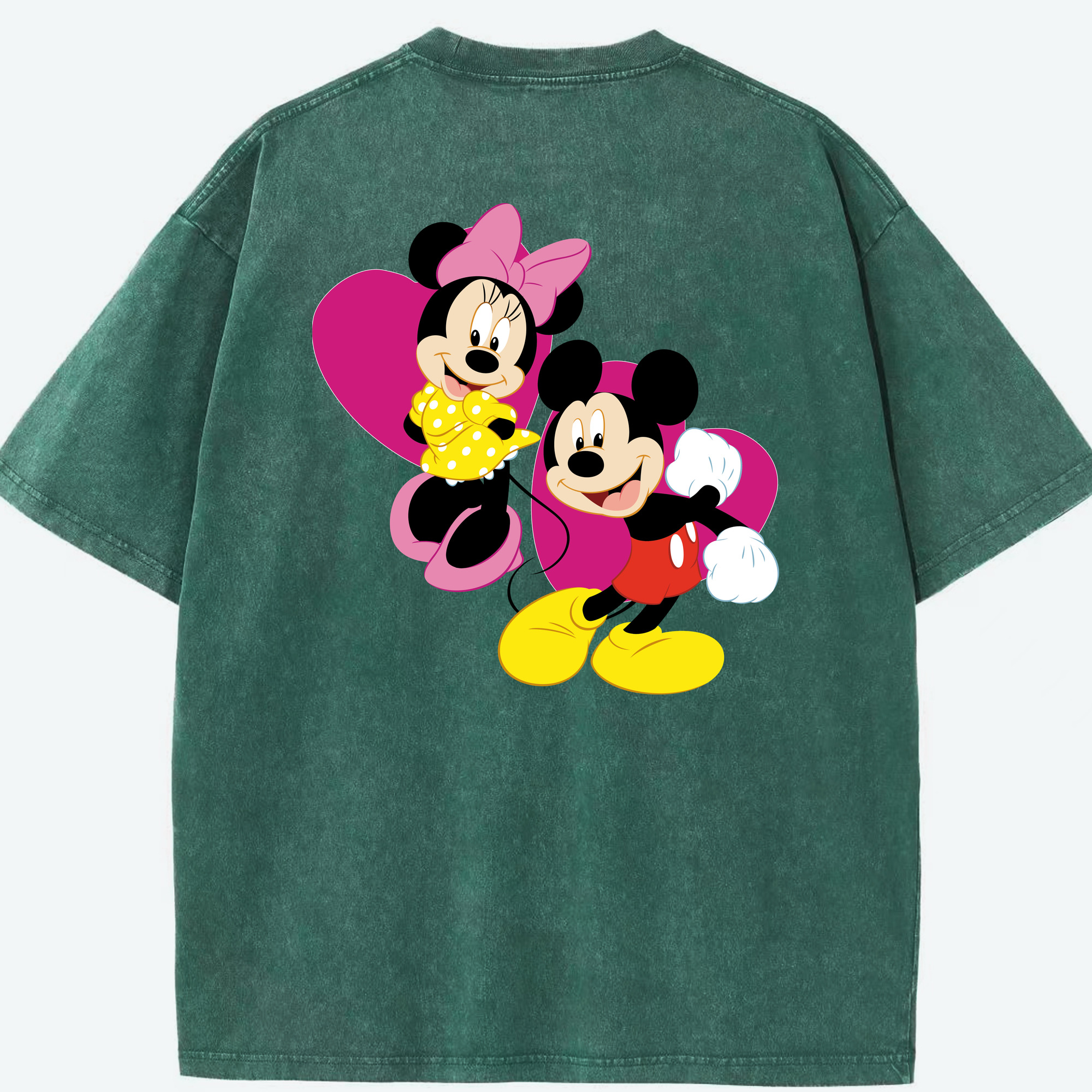 （画像用） ミッキーマウス Mickey Mouse 綿100% ヴィンテージ風 半袖Tシャツ（背面プリント）